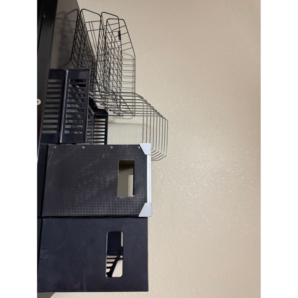 Black and Silver Home Storage Organizer - Adjustable Desk File & Tray System